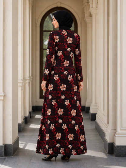Printed Crepe Abaya AYP-648