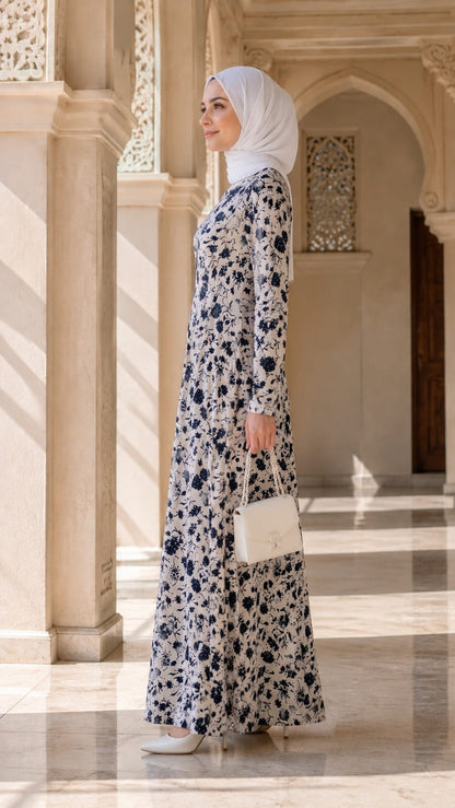 Printed Crepe Abaya AYP-649