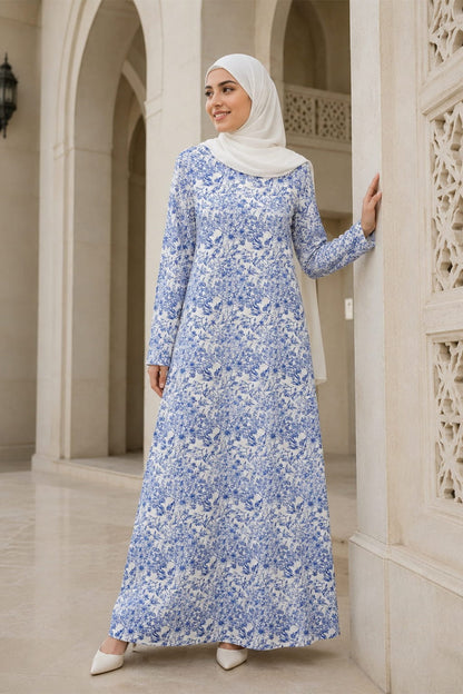 Printed Crepe Abaya AYP-651