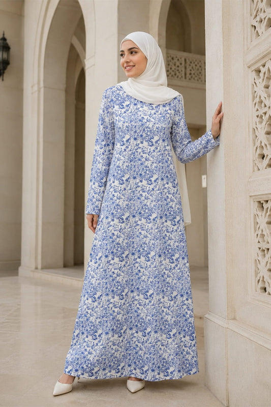 Printed Crepe Abaya AYP-651