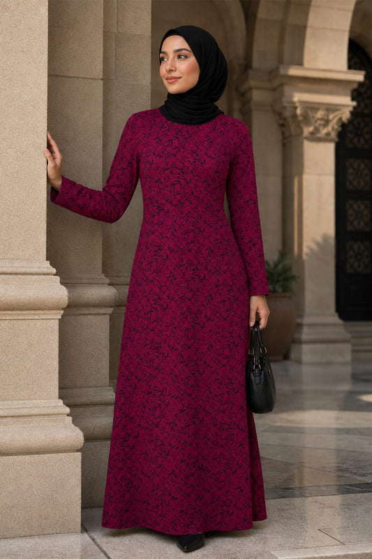Printed Crepe Abaya AYP-652