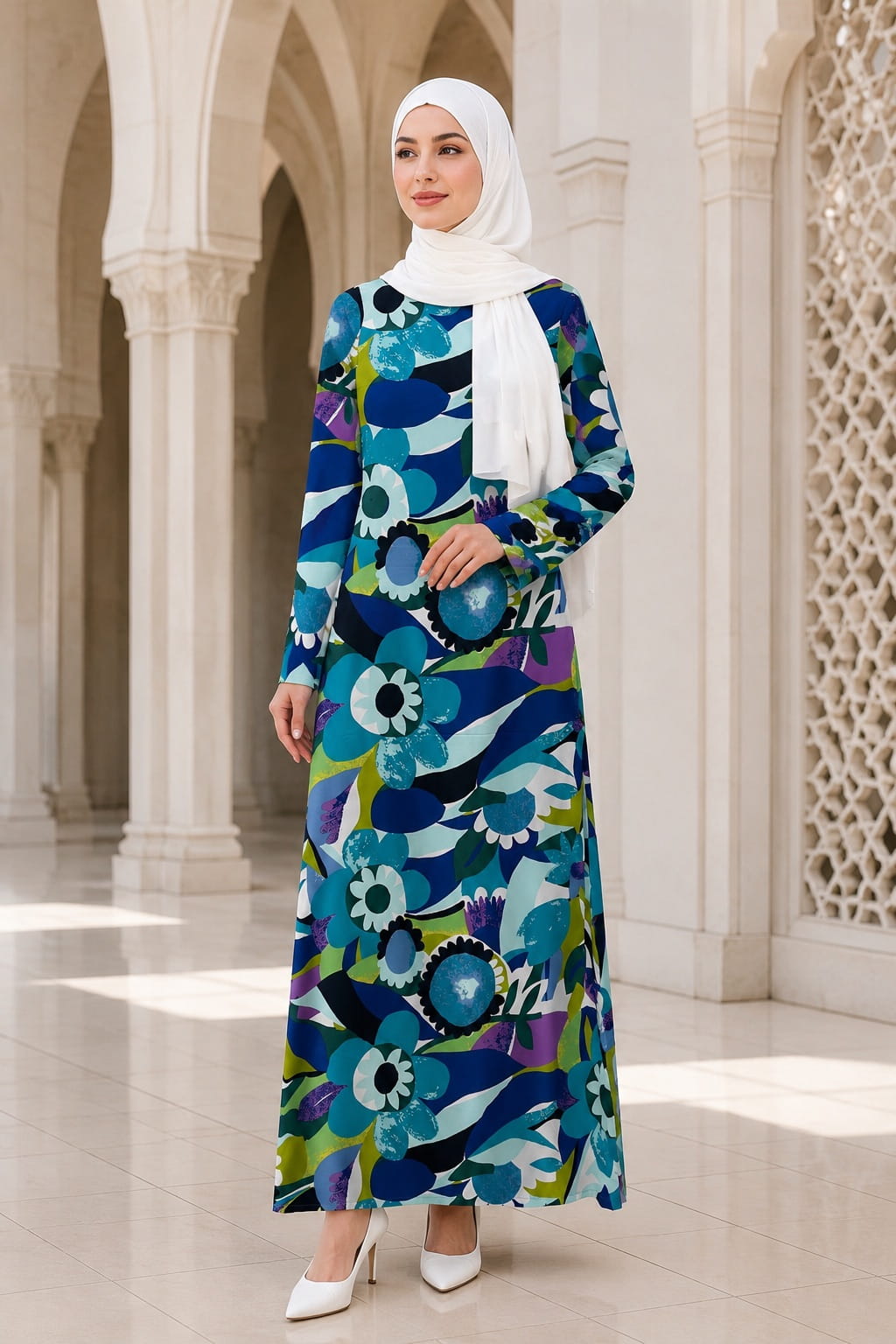 Printed Crepe Abaya AYP-653