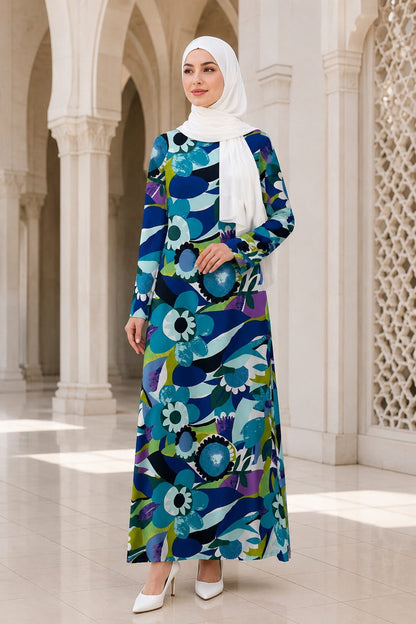 Printed Crepe Abaya AYP-653