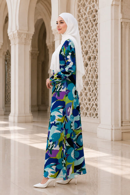 Printed Crepe Abaya AYP-653