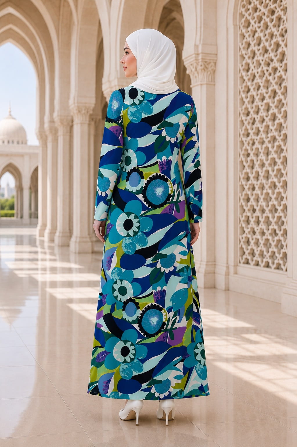 Printed Crepe Abaya AYP-653