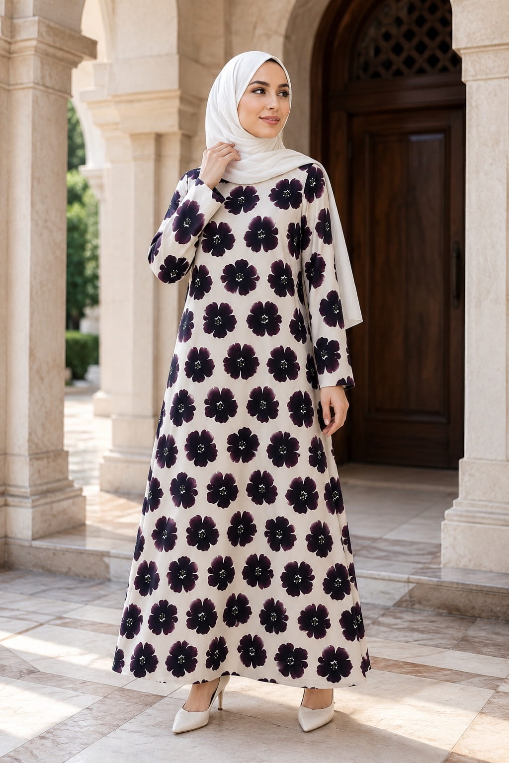 Printed Crepe Abaya AYP-654