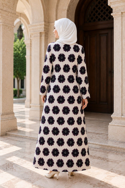 Printed Crepe Abaya AYP-654
