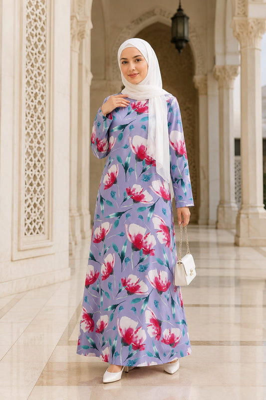 Printed Crepe Abaya AYP-655