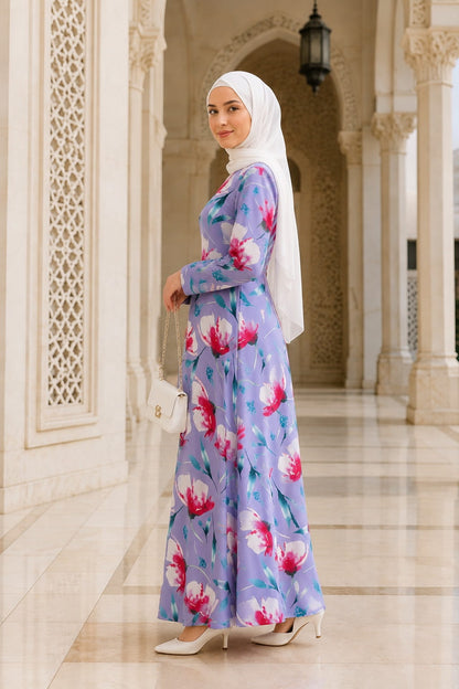 Printed Crepe Abaya AYP-655