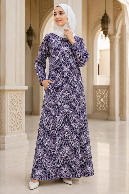 Printed Crepe Abaya AYP-657