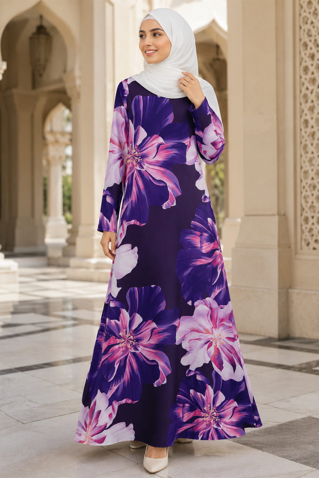 Printed Crepe Abaya AYP-658