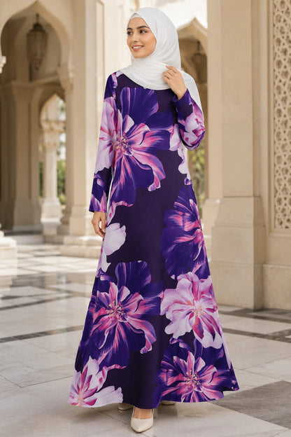 Printed Crepe Abaya AYP-658