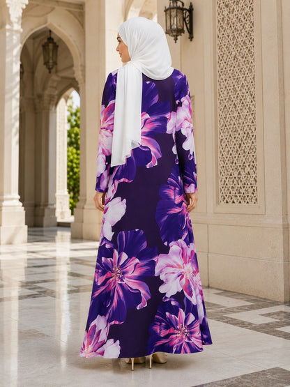 Printed Crepe Abaya AYP-658