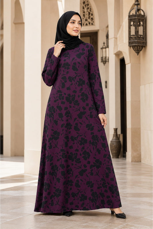 Printed Crepe Abaya AYP-659