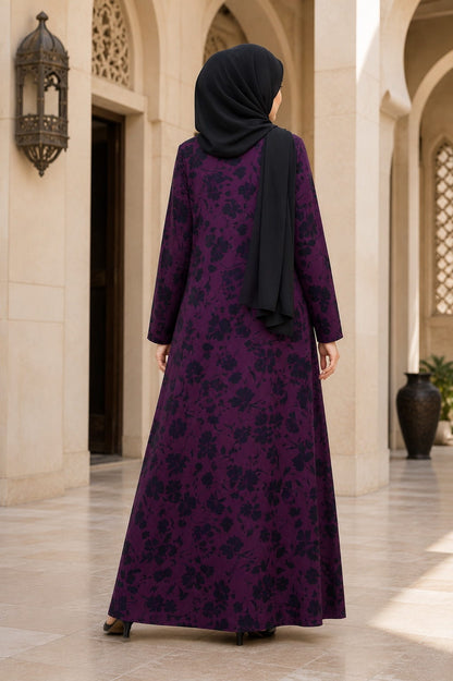 Printed Crepe Abaya AYP-659