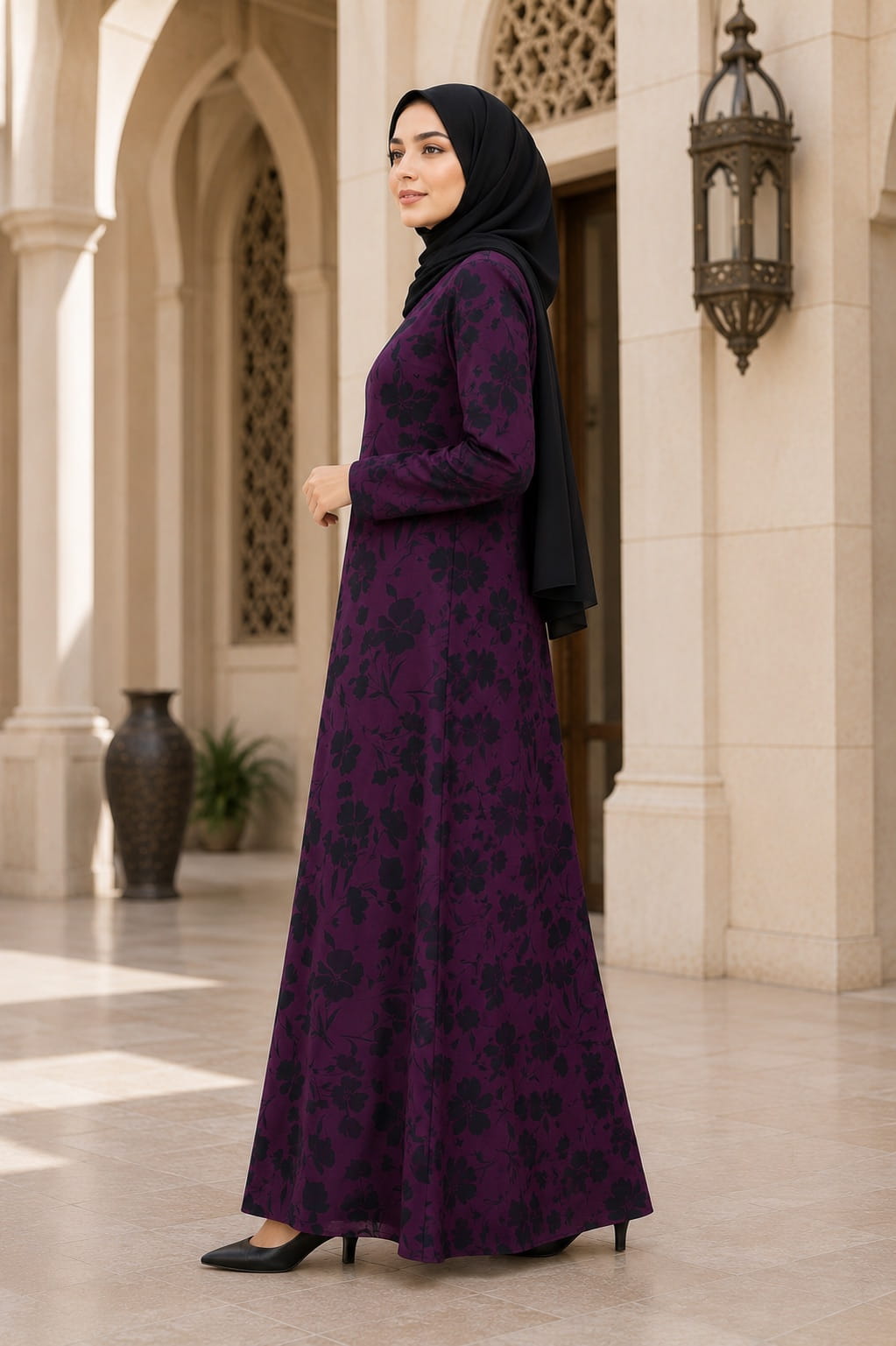Printed Crepe Abaya AYP-659