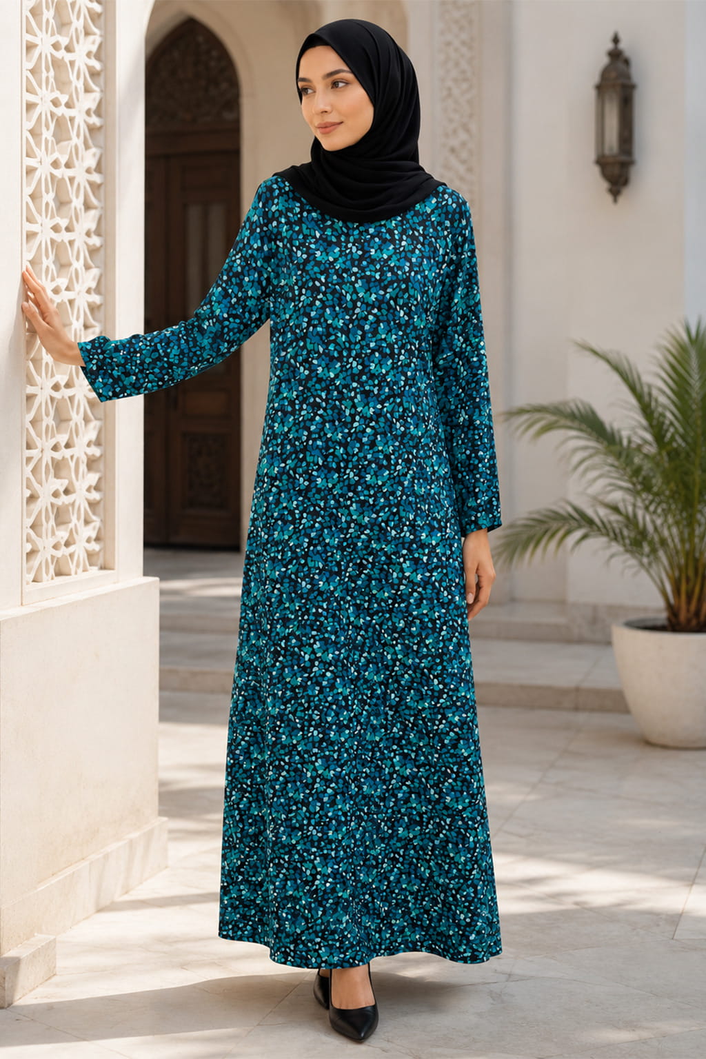 Printed Crepe Abaya AYP-660