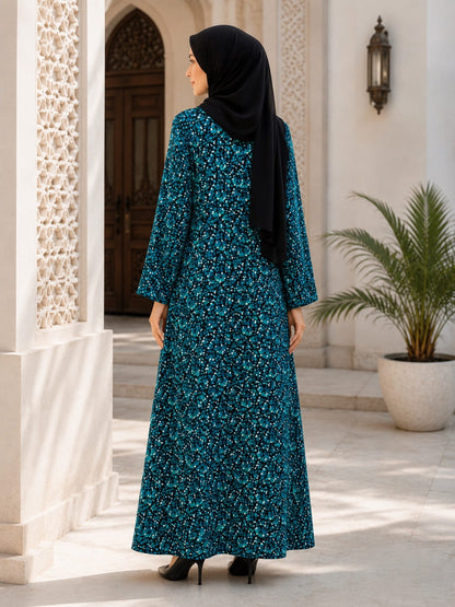 Printed Crepe Abaya AYP-660
