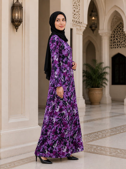 Printed Crepe Abaya AYP-661