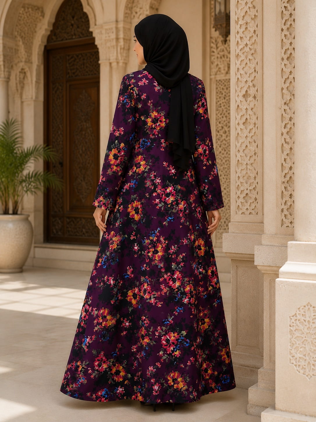 Printed Crepe Abaya AYP-662