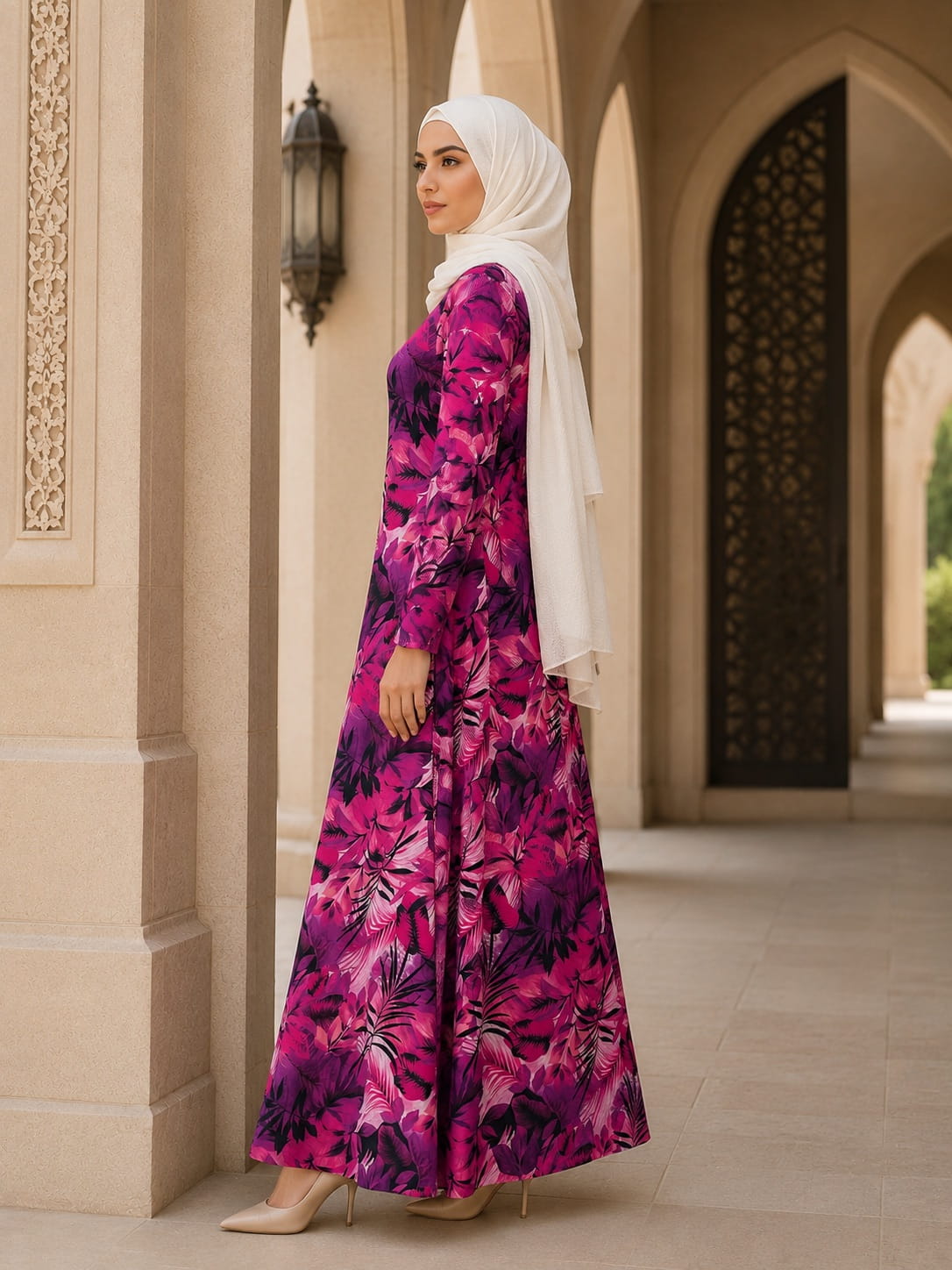 Printed Crepe Abaya AYP-663