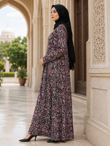 Printed Crepe Abaya AYP-664