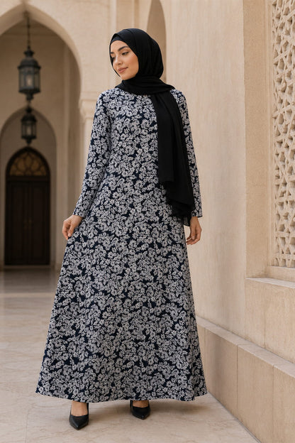 Printed Crepe Abaya AYP-665