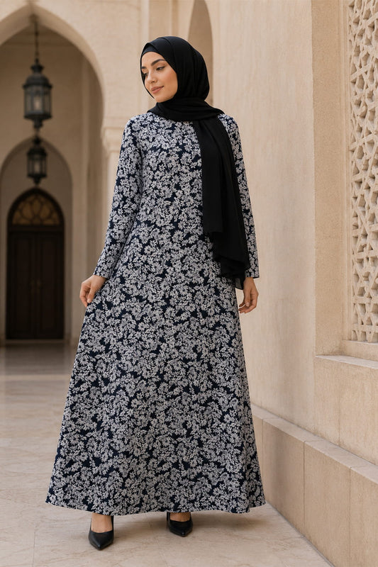 Printed Crepe Abaya AYP-665