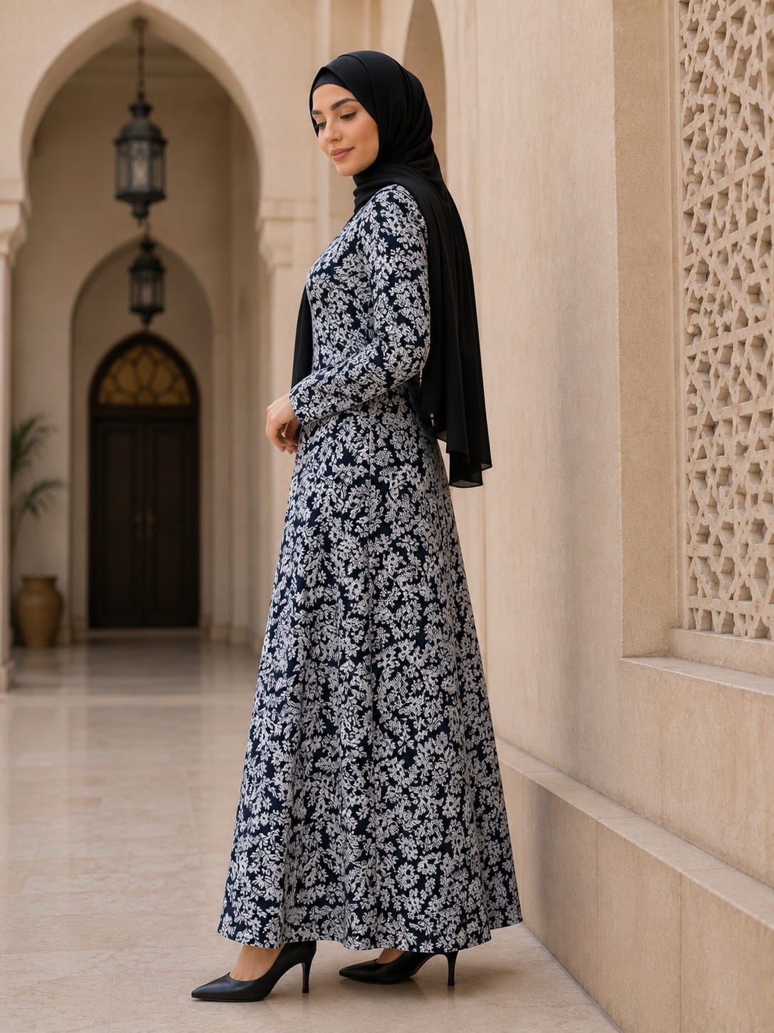 Printed Crepe Abaya AYP-665