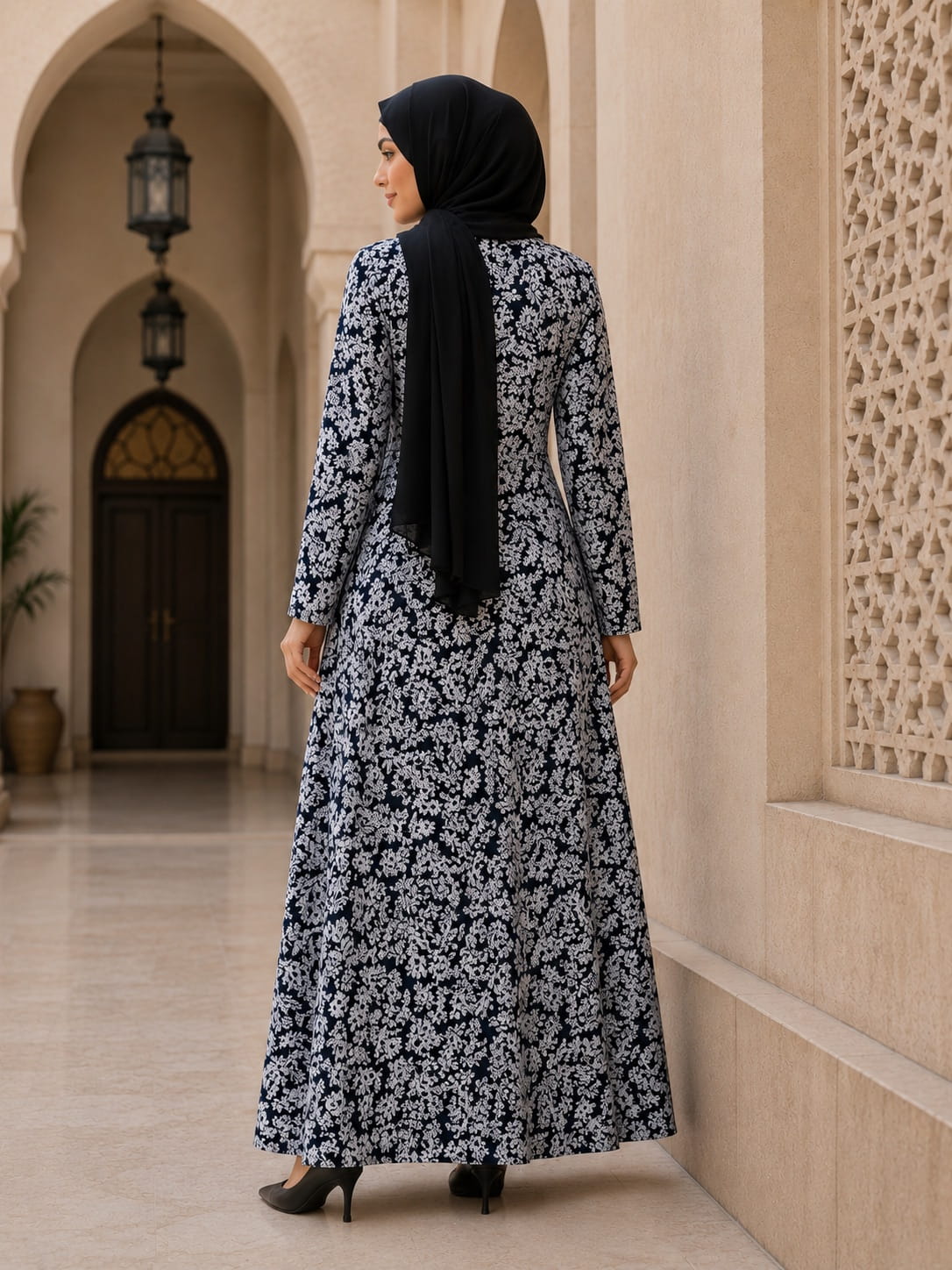 Printed Crepe Abaya AYP-665