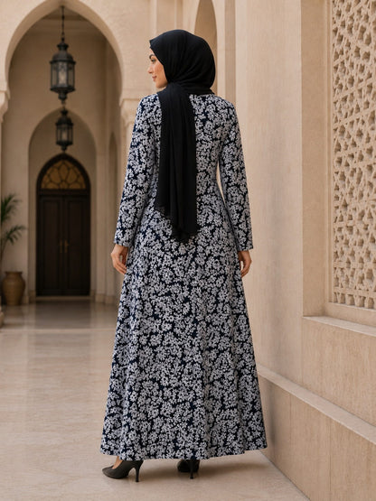 Printed Crepe Abaya AYP-665