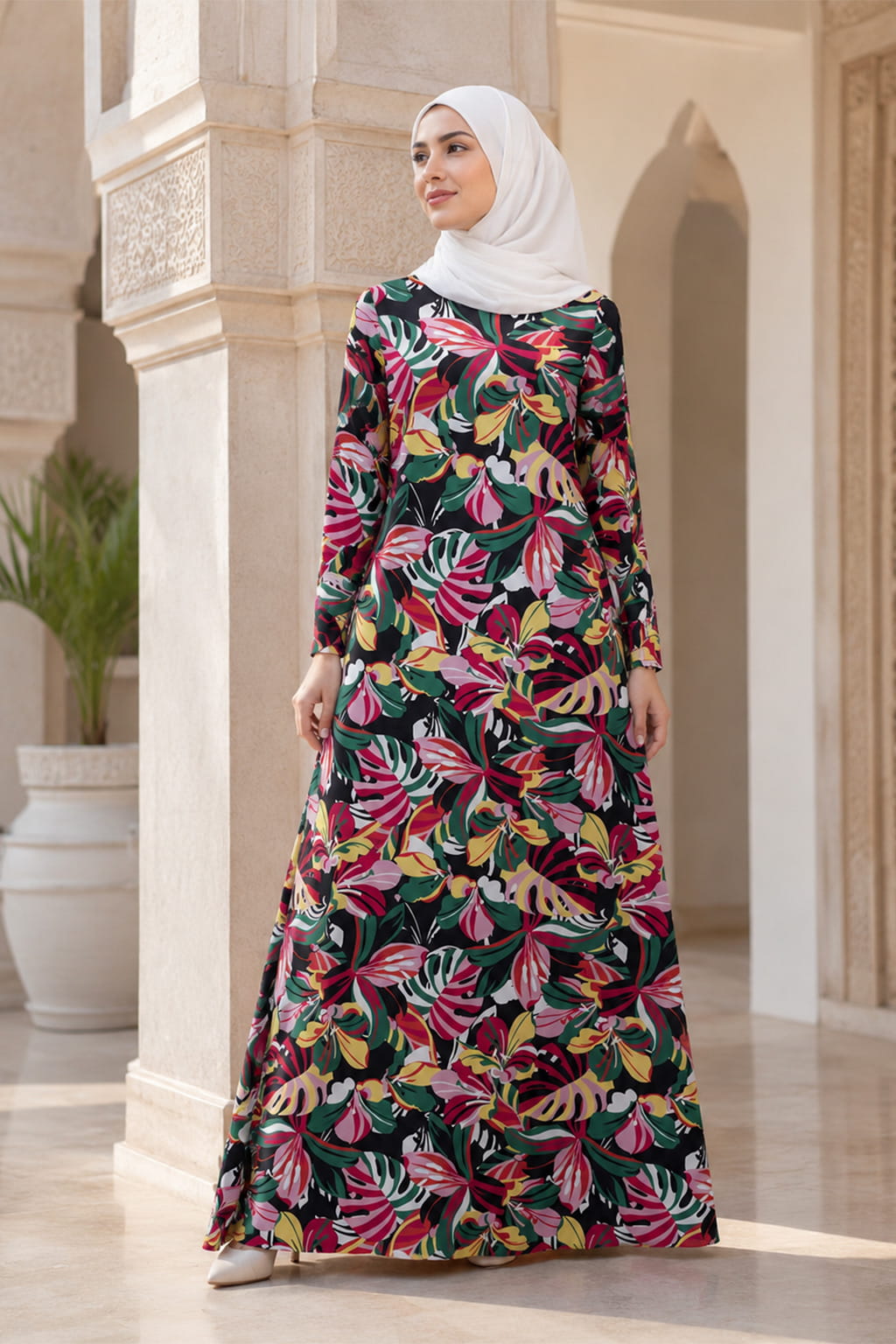 Printed Crepe Abaya AYP-666