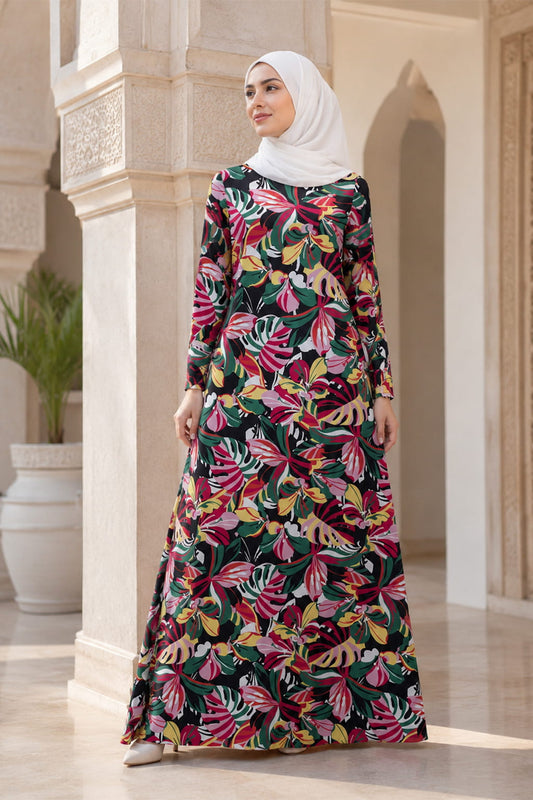 Printed Crepe Abaya AYP-666
