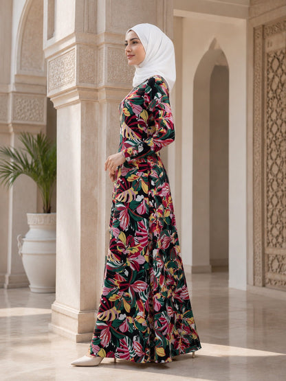 Printed Crepe Abaya AYP-666