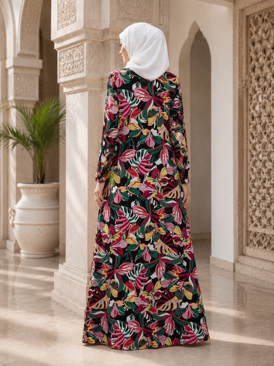 Printed Crepe Abaya AYP-666