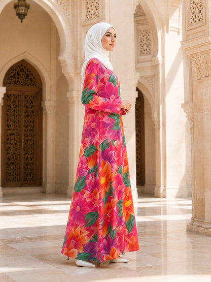 Printed Crepe Abaya AYP-667