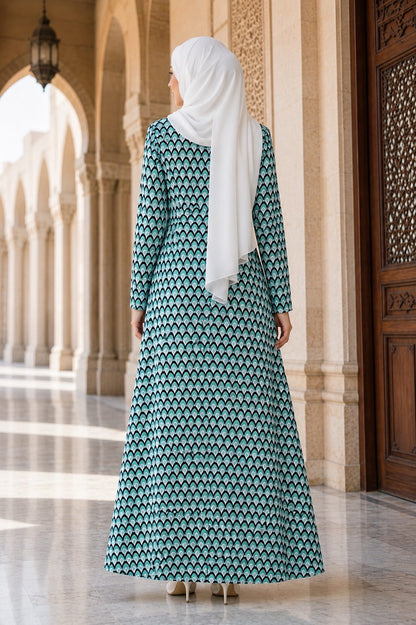 Printed Crepe Abaya AYP-668