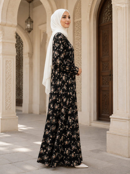 Printed Crepe Abaya AYP-669