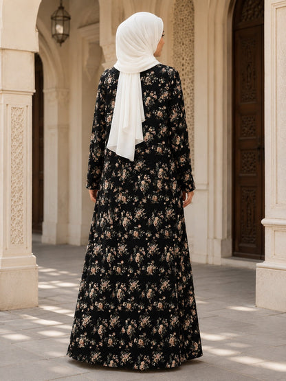 Printed Crepe Abaya AYP-669