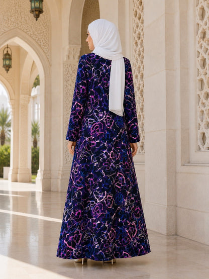 Printed Crepe Abaya AYP-672