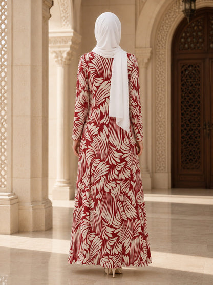 Printed Crepe Abaya AYP-673