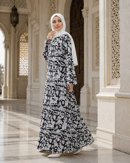 Printed Crepe Abaya AYP-674