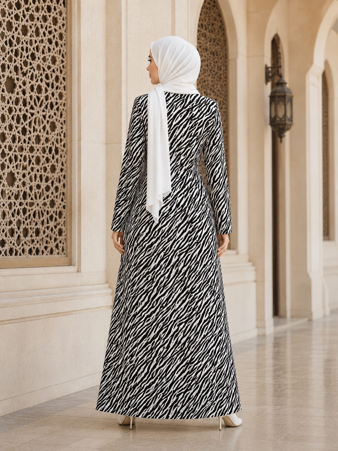Printed Crepe Abaya AYP-675
