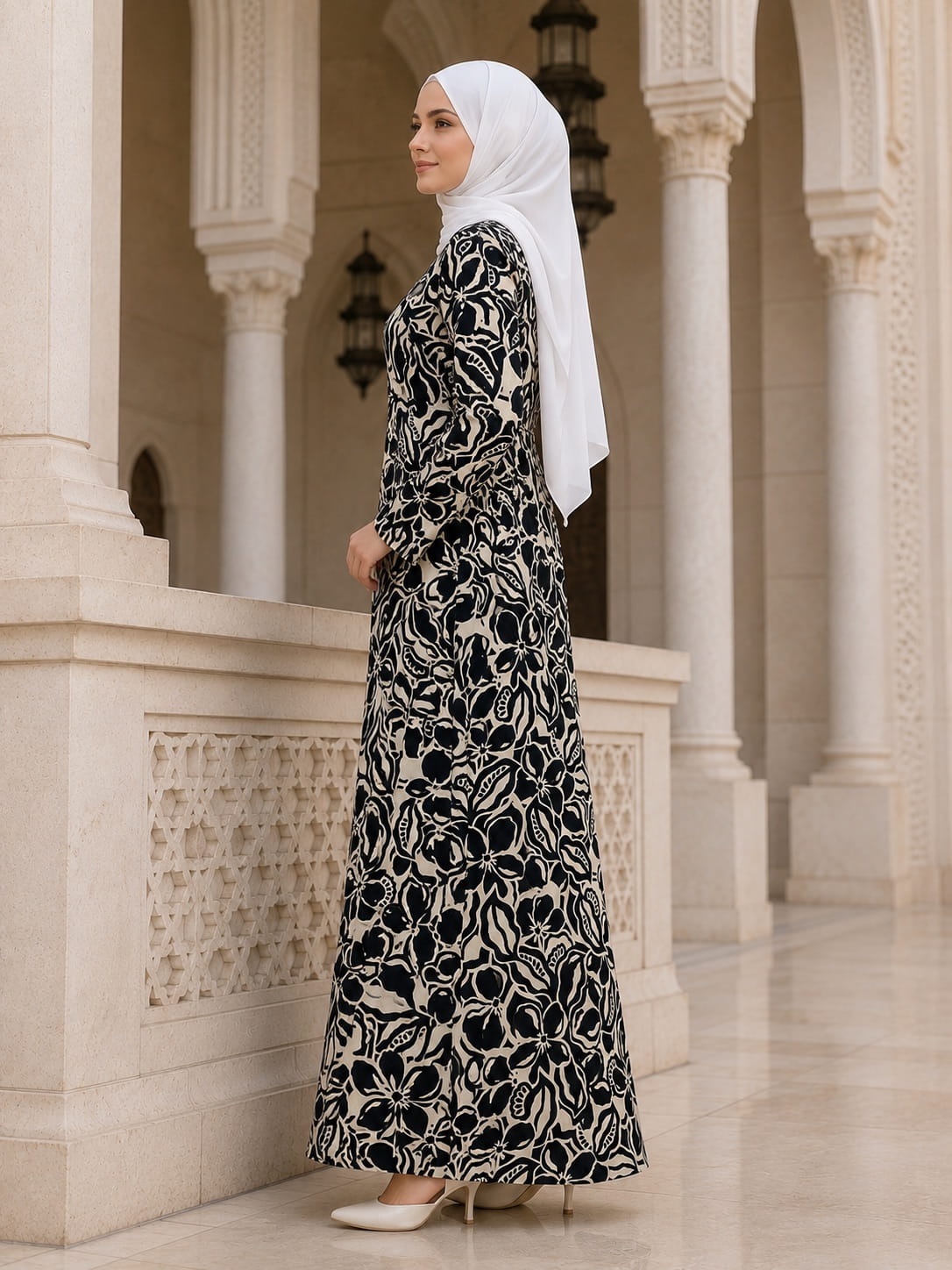 Printed Crepe Abaya AYP-678