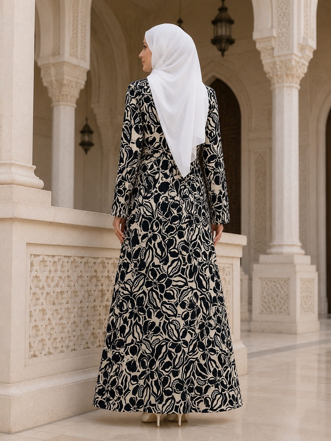 Printed Crepe Abaya AYP-678