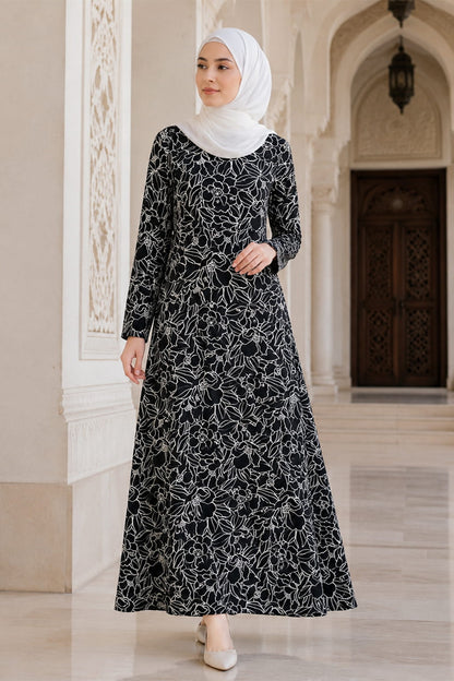 Printed Crepe Abaya AYP-679