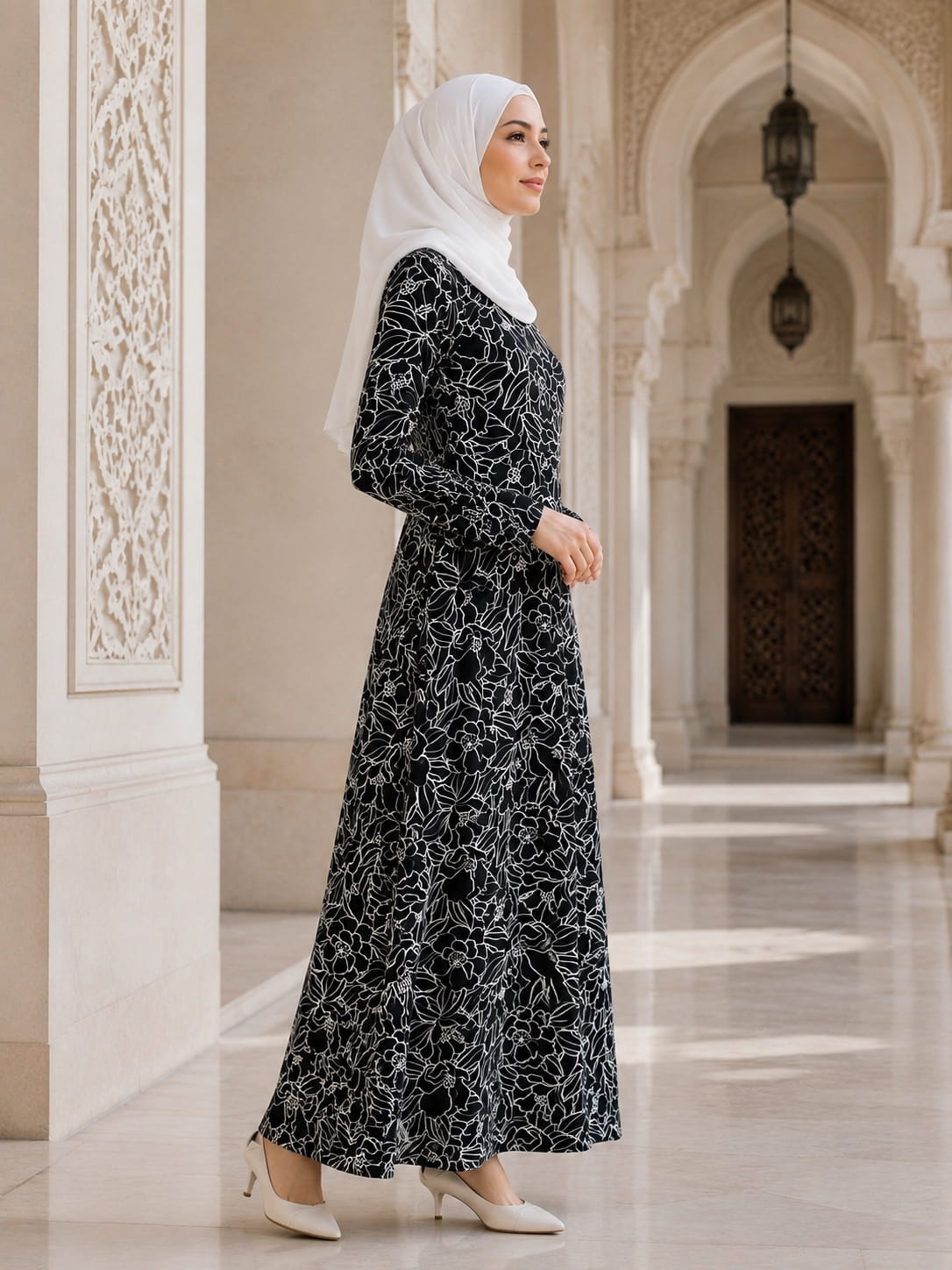 Printed Crepe Abaya AYP-679