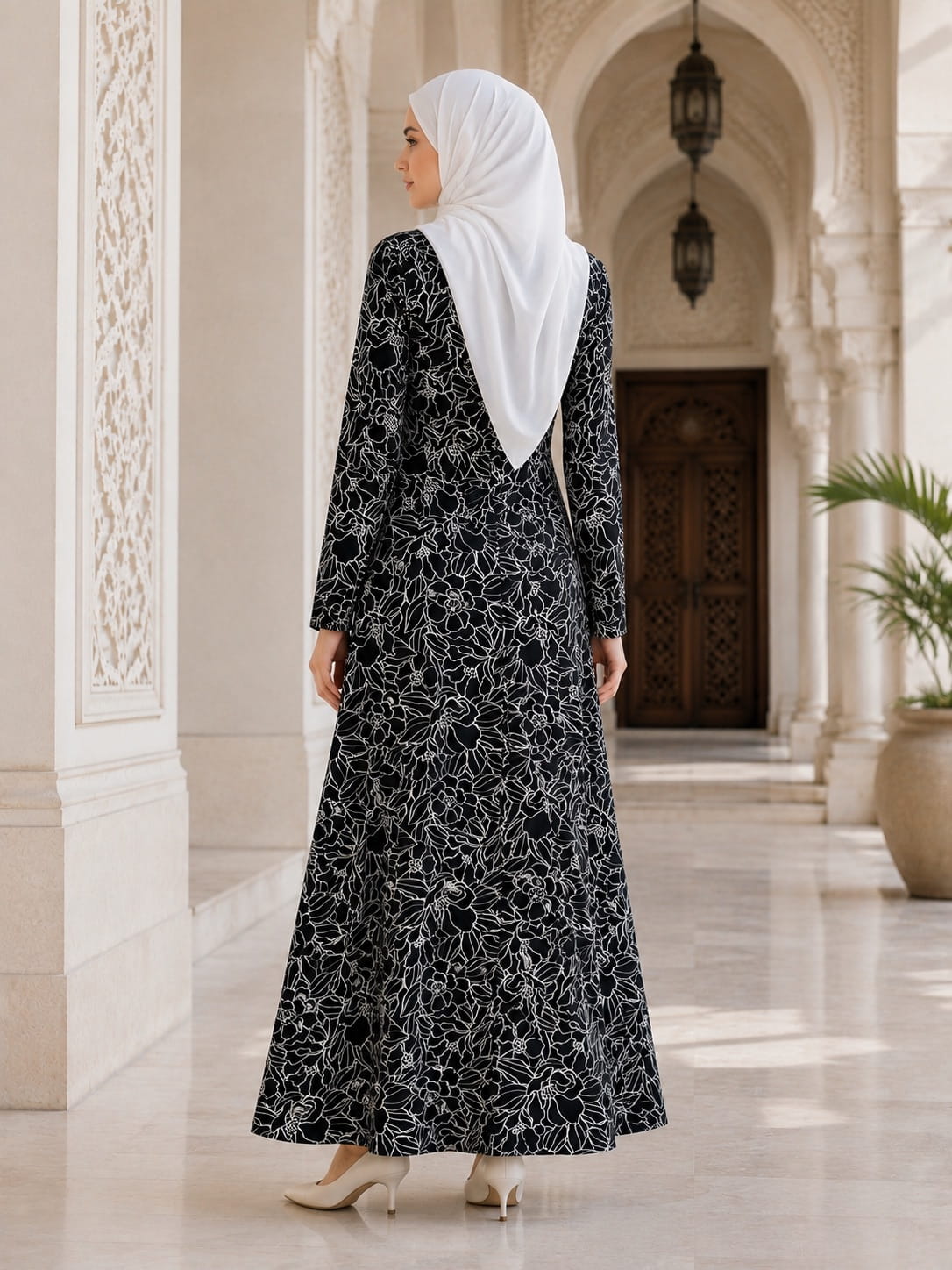 Printed Crepe Abaya AYP-679
