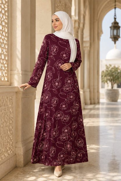 Printed Crepe Abaya AYP-680