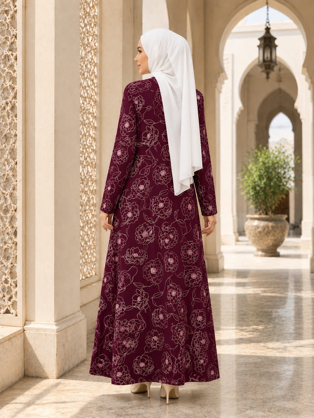 Printed Crepe Abaya AYP-680
